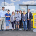 v.l.n.r.: Christoph Wolf (Bürgermeister Hornstein), Jannik (Haus Vitus), Lisa Milkovits (Bereichsleitung Behinderung und Inklusion der Caritas Burgenland), René (Haus Vitus), Jennifer Burghart (BILLA Marktmanagerin), Karin Retzer (BILLA Vertriebsmanagerin) und Stefan Weinlich (BILLA Vertriebsdirektor).