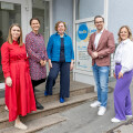 v.l.n.r.: Helena Kurevija, Theresa Bodner, Sabine Racketseder (Diakonie Leitung Unternehmenskooperationen und Philanthropie), Markus Geyer, Michaela Mülleder