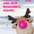 Mit dem kleinen Rentier bestätigt sich der Slogan der Kampagne „Schön ist, was dich besonders macht“.