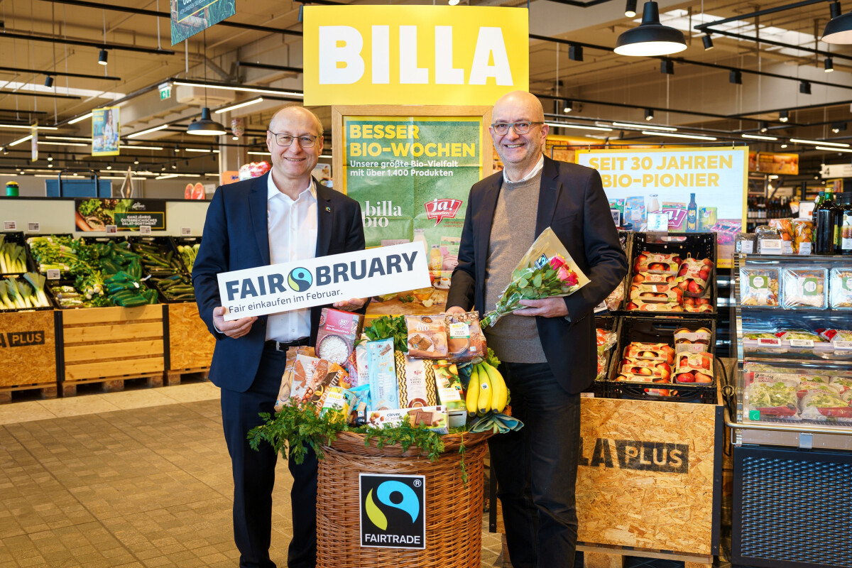 Hartwig Kirner (FAIRTRADE Österreich) und Andreas Steidl (Ja! Natürlich & BILLA)