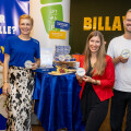 v.l.n.r.: Victoria Reinsch (Formo), Verena Wiederkehr (BILLA Head of Plant-Based Business Development) und Jan van Schwamen (Formo) bei den BILLA PFLANZILLA Genusstagen.