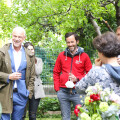 Christian Zimlich, Country Manager P&G Österreich, Klaus Schwertner, Geschäftsführender Caritasdirektor der Erzdiözese Wien, Thomas Lichtblau, Geschäftsführer BIPA im Gespräch mit Clementine Rath, Leiterin Mutter-Kind-Haus Immanuel