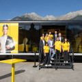 During the official stopover in the Tyrolean capital, Provincial Councilor Mario Gerber visited the BILLA apprentice truck.