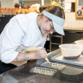 The Dubai chocolate is carefully handmade fresh every day in the market pastry shops.