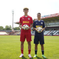 From left to right: Prospective players Christopher Olsa and Dion Nela are delighted with the new partnership.