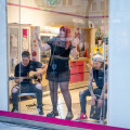 PÄM performs in the BIPA shop window