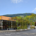 Rendering of the green facade of the new BILLA store in Obdach