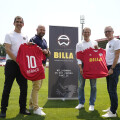 From left to right: Christian Tschida (President Admira Wacker), Harald Mießner (BILLA Board Member), Eric Scharnitz (BILLA Sales Director) and Peter Stöger (Sports Director Admira Wacker) at the announcement of the partnership between BILLA and Admira Wacker.