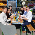 From left: Marina Roscher (BILLA Fresh Produce Coordinator), Marijana Taskin (BILLA Head of Sales Assistant), Sandra Kovacs (BILLA Human Resources - Apprentice Supervisor), Ines Schützenhofer (BILLA Human Resources), Hermann Weiß (BILLA Head of Sales) and Fabian Spicker (BILLA Regional Manager) did not miss the delicacies at the Oktoberfest.