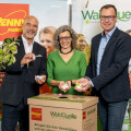 From left: PENNY Managing Director Ralf Teschmit, Waldquelle Mineralwasser Managing Director Monika Fiala and PENNY Managing Director Mario Märzinger.