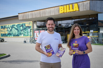 Pascal Bieri (Commercial Excellence and International Business Development at “Planted”) and Verena Wiederkehr (BILLA Head of Plant-Based Business Development) are delighted that “Planted” products are now available at BILLA, BILLA PLUS and BILLA PFLANZILLA.