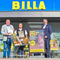 V.l.n.r.: Edelbert Schmelzer (BILLA Vertriebsleiter), Sandra Goritschnig (BILLA Marktmanagerin) und Kurt Aschbacher (BILLA Vertriebsdirektor).